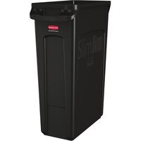 Rubbermaid Slim Jim Bin with Venting Channels Black 87Ltr