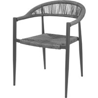 Bolero Eden PE Twist Rattan Outdoor Arm Chairs Charcoal (4 Pack)