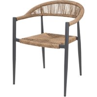 Bolero Eden PE Twist Rattan Outdoor Arm Chair Natural (4 Pack)