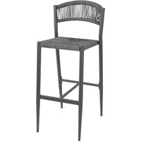 Bolero Eden PE Twist Rattan Outdoor Bar Stool Charcoal (2 Pack)