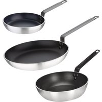 Vogue Cook Like A Pro 3-Piece Aluminium Non-Stick Frying Pan and Sauté Pan Set