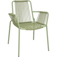 Bolero Melbourne Rope Design Arm Chairs Light Green (4 Pack)