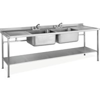 Parry SINK2460DBDD - Stainless Steel Assembled Sink Double Bowl Double Drainer