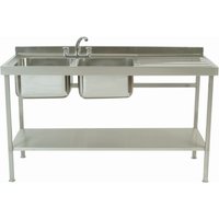 Parry SINK1570DBRFP - Stainless Steel Self Assembly Sink Double Bowl Sinlge Drainer Right