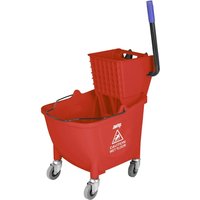 Jantex 30ltr Mop Bucket with Foot Pedal release - Red
