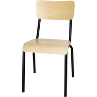 Bolero Cantina Side Chairs with Wooden Seat Pad and Backrest Black (Pack of 4)