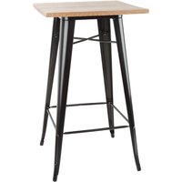 Bolero Bistro Bar Table with Wooden Top Black