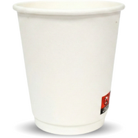 8oz White Matt PE DW Hot Cups (20x25)