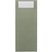 Europochette Classic Size Sage Green Cutlery Pouch with White 2ply Napkin (500 pack)