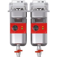 FriFri Super Easy 422 Electric Drop-in Twin Tank Fryer with Filtration - 2 Baskets - W 400 mm - 2 x 11.0 kW