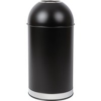 Bolero Steel Open Lid Bullet Bin Black 40Ltr