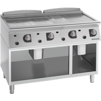 Giorik FMG76GCRX - 4 Zone Gas griddle - 1/2 Smooth + 1/2 ribbed plate chrome plated