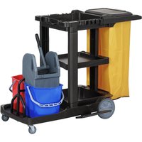 Jantex Mop Bucket & Wringer Set for Cleaning Trolley 2x 12Ltr