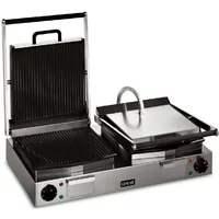 Lincat Lynx 400 Electric Counter-top Twin Panini Grill - Ribbed Upper & Lower Plates - W 623 mm - 4.5 kW