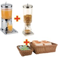 APS Breakfast Service Set with Cereal Dispenser, Juice Dispenser and Baskets