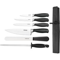 Vogue Soft Grip 6-Piece Knife Set with Wallet