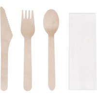 Fiesta Compostable Wooden Cutlery Meal Pack (Pack of 250)