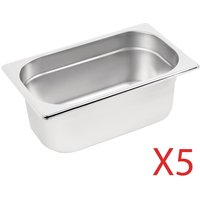 Vogue Stainless Steel Gastronorm Container Kit 1/4 (5 pack)