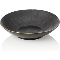 Maya Kuro Porcelain Bowl Set, Deep, Dia 26.5 cm, 1.3 L, Black, Pack of 2