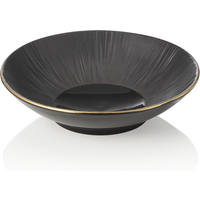 Maya Kuro Porcelain Bowl Set, Gold Rim, Dia 19 cm, 0.5 L, Pack of 4