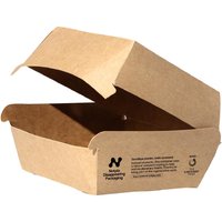 Notpla 5" Clamshell Burger Boxes - Kraft (200 Pack)