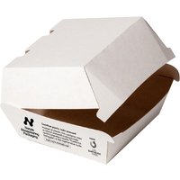 Notpla 5" Clamshell Burger Boxes - White (200 Pack)