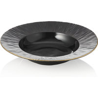 Maya Kuro Soup Plate Set Porcelain Black Dia 23.5 cm Pack of 3