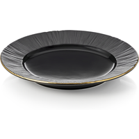 Maya Kuro Porcelain Plate Set Black Dia 16.5 cm Pack of 6
