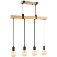 Landelijke Hanglamp Denton - 3 lichts hanglamp gemaakt van Bamboe - 70/14/128cm - geschikt voor E27 LED lichtbron - Pendellamp geschikt voor