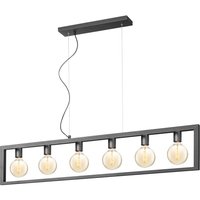 Home sweet home hanglamp Fito 6L rechthoek vlak - zwart
