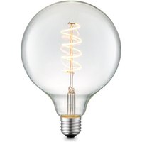 Edison Vintage LED filament lichtbron Globe - Helder - G125 Spiraal - Retro LED lamp - 12.5/12.5/17cm - geschikt voor E27 fitting - Dimbaar - 4W 280lm 3000K - warm wit licht
