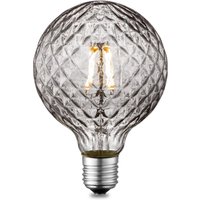 Edison Vintage LED filament lichtbron Globe - Rook - G95 Deco - Retro LED lamp - 9.5/9.5/13.5cm - geschikt voor E27 fitting - Dimbaar - 4W 150lm 1800K - warm wit licht