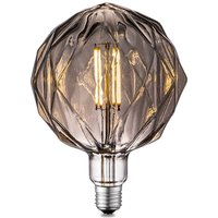 Edison Vintage LED filament lichtbron Globe - Rook - G150 Deco - Retro LED lamp - 15/15/20.5cm - geschikt voor E27 fitting - Dimbaar - 4W 100lm 1800K - warm wit licht