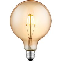Edison Vintage LED filament lichtbron Carbon - Amber - G125 Global - Retro LED lamp - 12.5/12.5/17cm - geschikt voor E27 fitting - Dimbaar - 4W 400lm 2700K - warm wit licht