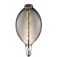 Edison Vintage LED filament lichtbron Carbon - Rook - Ovaal - Retro LED lamp - 18/18/33cm - geschikt voor E27 fitting - Dimbaar - 4W 100lm 1800K - warm wit licht
