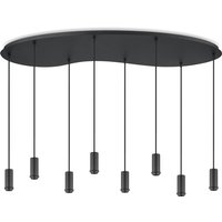 Metaal kroonluchter - Industrie hanglamp - Zwart - Met 8 pcs lampvoeten - Ontworpen voor Eetkamer en Slaapkamer - 120 x 41.3 x 117.5cm - set met E27 Lamphouder - voor Lampenkap met Doorsnede max 15cm - Gloeilamp Niet Inbegrepen