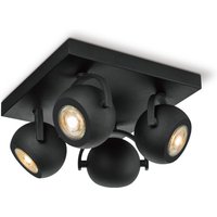 NOP OPBOUWSPOT ZAND ZWART INC 4X LED DIM GU10 5W