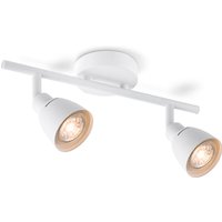Moderne LED Opbouwspot AKA - Wit - 32/9/16.5cm - 2 lichts plafondspot - gemaakt van metaal - voor Woonkamer en Slaapkamer
