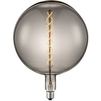 Edison Vintage LED filament lichtbron Spiraal - Rook - G260 Global - Retro LED lamp - 26/26/33cm - geschikt voor E27 fitting - Dimbaar - 6W 180lm 1800K - warm wit licht
