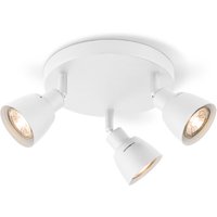 Moderne LED Opbouwspot AKA - Wit - 19/19/13.5cm - 3 lichts plafondspot - gemaakt van metaal - voor Woonkamer en Slaapkamer