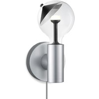 Move Me wandlamp Wally - grijs / Umbrella 5,5W - zwart zilver