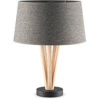 Home sweet home tafellamp Bindy houten takken & lampenkap Melrose - grijs