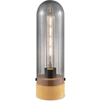 Home sweet home tafellamp Capri medium - hout/glas