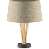 Home sweet home tafellamp Bindy houten takken & lampenkap Melrose - taupe