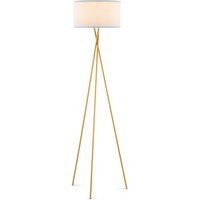 Moderne Vloerlamp - Metalen Staande lamp met wit stoffen Lampenkap - 53/53/138cm - Inclusief LED E27 Lichtbron 9W 806Lm - met Voetschakelaar - voor Woonkamer en Slaapkamer