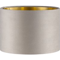 Fluweel - Velvet Lampenkap - Cilinder - Grey + goud - Luxe stijl - ø30 x 20 cm - E27 fitting - voor tafellampen en Pendellamp - voor woonkamer en eetkamer