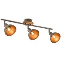 Landelijke LED Opbouwspot Denver - Naturel - 58/10.5/24cm - Dimbaar - plafonniere gemaakt van hout en metaal - inclusief LED lichtbron - E14 fitting - 4W - 400lm - 2700K - warm wit licht
