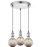 Home sweet home pendel Vintage 3 lichts - mat staal