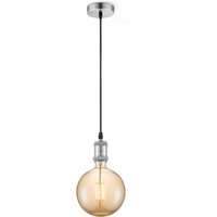 Home sweet home hanglamp Vintage Globe g180 - Mat staal - amber