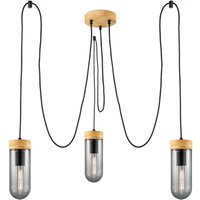 Home sweet home hanglamp Capri 3L - hout/glas